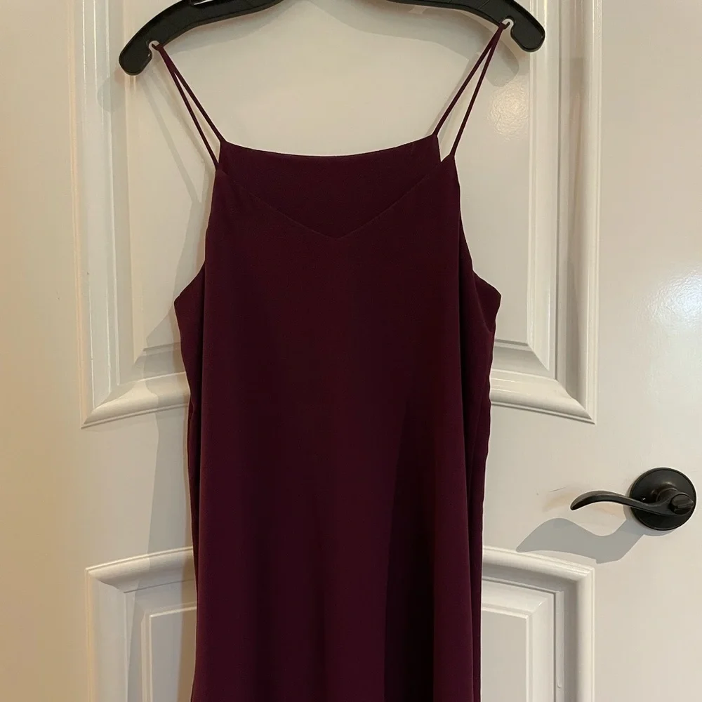 Eight Sixty Burgundy Solid Slip Dress (Medium) - Picture 4 of 8